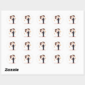 Rond Sticker mariage Couple (Feuille)
