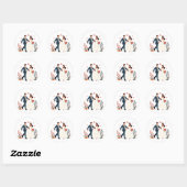 Rond Sticker mariage Couple Romance (Feuille)