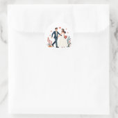 Rond Sticker mariage Couple Romance (Sac)