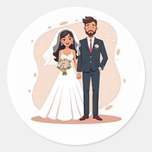 Rond Sticker Mariage Couples