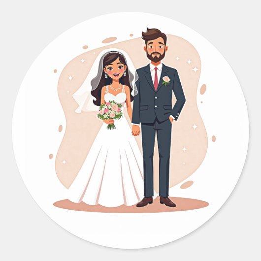 Rond Sticker Mariage Couples (Devant)