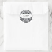 Rond Sticker Mariage d'adresse en dentelle noire (Sac)