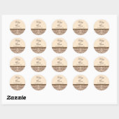 Rond Sticker Mariage damassé Art Déco (Feuille)