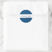 Rond Sticker Mariage damassé BLUE Diamond BRIGHT NAVY (Sac)