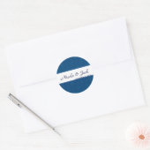 Rond Sticker Mariage damassé BLUE Diamond BRIGHT NAVY (Enveloppe)