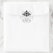 Rond Sticker Mariage damassé élégant (Sac)
