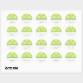 Rond Sticker Mariage damassé Lime Green (Feuille)