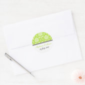 Rond Sticker Mariage damassé Lime Green (Enveloppe)