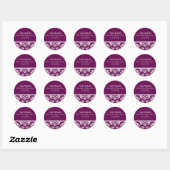 Rond Sticker Mariage damassé Plum (Feuille)