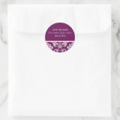Rond Sticker Mariage damassé Plum (Sac)
