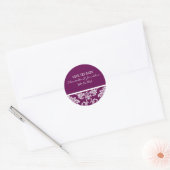 Rond Sticker Mariage damassé Plum (Enveloppe)