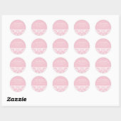 Rond Sticker Mariage damassé rose (Feuille)