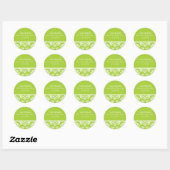 Rond Sticker Mariage damassé vert (Feuille)