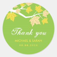 Sticker Mariage de automne Merci Feuille d'érable 