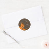 Rond Sticker Mariage de automne Rustic Deco Feuilles (Enveloppe)