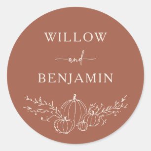 Rond Sticker Mariage de automne simple