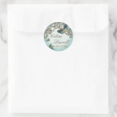 Rond Sticker Mariage de Botanica ou phoque - Aqua Blue (Sac)