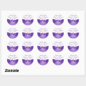 Rond Sticker Mariage de Coeurs unis violet et blanc (Feuille)