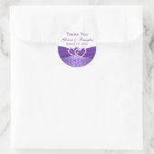 Rond Sticker Mariage de Coeurs unis violet et blanc (Sac)