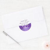 Rond Sticker Mariage de Coeurs unis violet et blanc (Enveloppe)