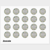 Rond Sticker Mariage de couronne de fleurs (Feuille)