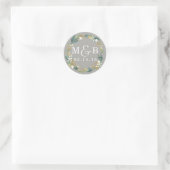 Rond Sticker Mariage de couronne de fleurs (Sac)
