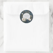 Rond Sticker Mariage de fleurs bleu rustique (Sac)
