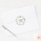Rond Sticker Mariage de fleurs de verdure aquarelle (Enveloppe)