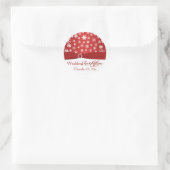Rond Sticker Mariage de flocons rouges et blancs (Sac)