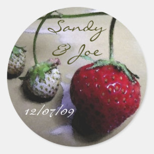 Rond Sticker Mariage de fraises d'été