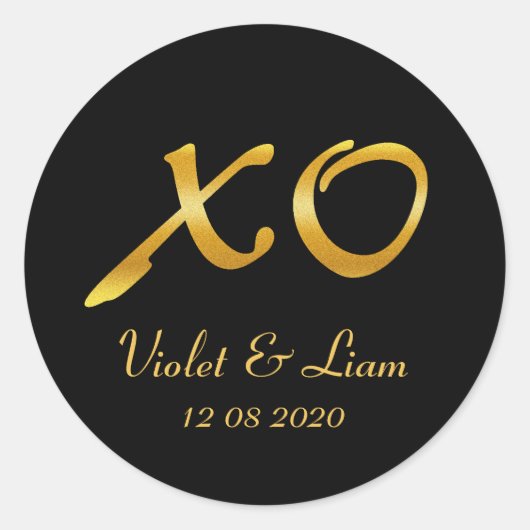 Rond Sticker Mariage de Hugs & Kisses (Devant)