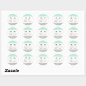 Rond Sticker Mariage de mariage Favor Cute Penguin (Feuille)