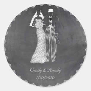 Rond Sticker Mariage de mariée et de chambre