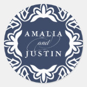 Rond Sticker Mariage de Marrakech | Marine (Devant)