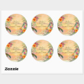 Rond Sticker Mariage de Merci de coucher de soleil trop (Feuille)