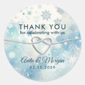 Rond Sticker Mariage de Merci Winter Wonderland (Devant)