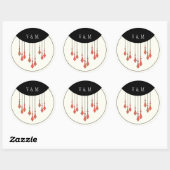 Rond Sticker Mariage de minuit (Feuille)