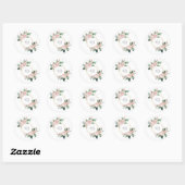 Rond Sticker Mariage de Monogramme blanc flou (Feuille)