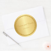 Rond Sticker Mariage de monogramme métallique Gold Foil (Enveloppe)