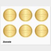 Rond Sticker Mariage de monogramme métallique Gold Foil (Feuille)