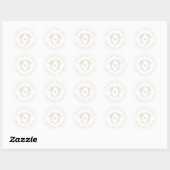 Rond Sticker Mariage de Monogramme Or Floral (Feuille)
