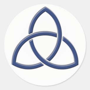 Rond Sticker Mariage de noeud d'amour bleu et blanc de 