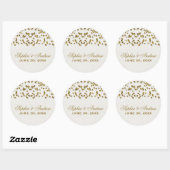 Rond Sticker Mariage de Parties scintillant de lamour d (Feuille)