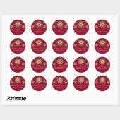 Rond Sticker Mariage de Parties scintillant rouge or (Feuille)