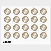 Rond Sticker Mariage de phoque blanc orange or (Feuille)