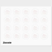 Rond Sticker Mariage de Rose de script Dusty (Feuille)