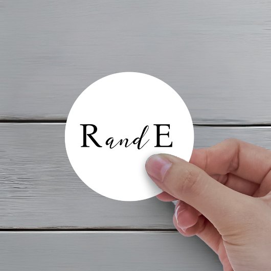 Rond Sticker Mariage de script élégant classique