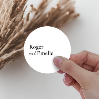 Rond Sticker Mariage de script élégant classique