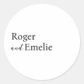 Rond Sticker Mariage de script élégant classique (Devant)