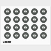 Rond Sticker Mariage de tableau noir (Feuille)
